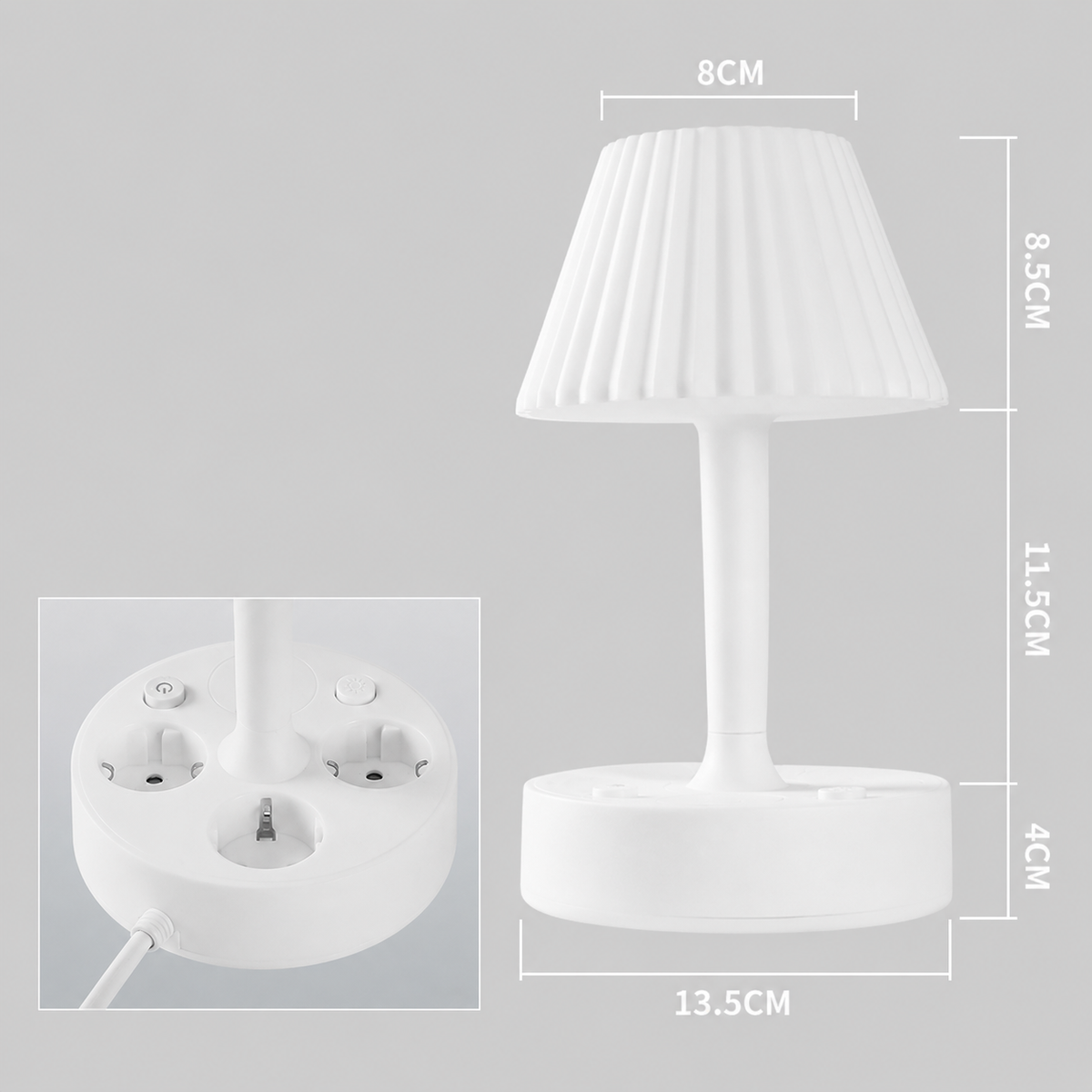All-in-one design, multiple functions to meet your various needs!-Bedside Lamps With AC Outlets & USB Ports