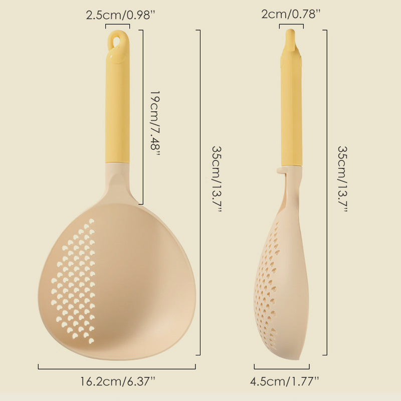 🥄 2-IN-1 SERVING SPOON - Large Capacity with Built-in Strainer, Heat-Resistant Silicone for Cooking and Serving, Dishwasher Safe 🍝🔍