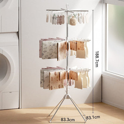 Household floor-type stainless steel folding clothesline