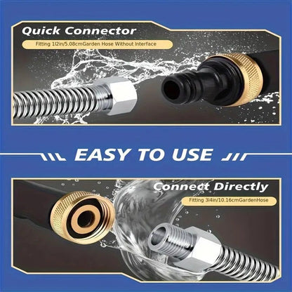 🔫 50% OFF! 💦 High-Pressure Garden Hose Nozzle – 3 Nozzles, Stainless Steel & Leak-Proof 🚗