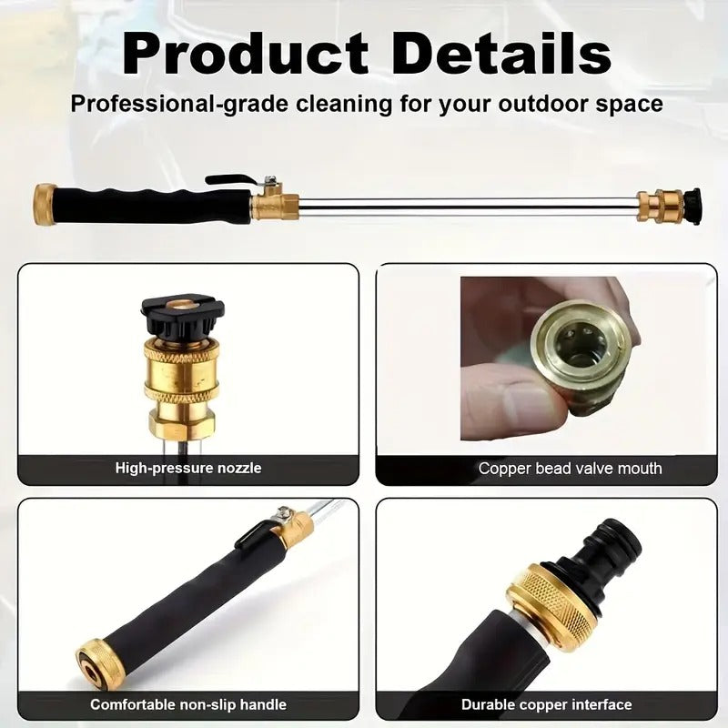 🔫 50% OFF! 💦 High-Pressure Garden Hose Nozzle – 3 Nozzles, Stainless Steel & Leak-Proof 🚗
