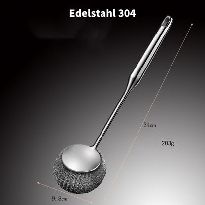 Versatile stainless steel pot cleaner with handl