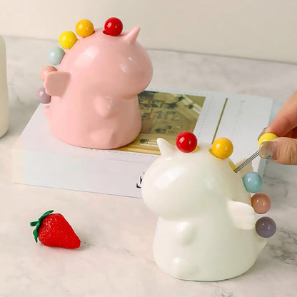 Cute Unicorn Fruit Fork Set with Storage Holder