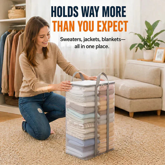 🔥 Time-limited offer: 50% off! 📦 Large, sturdy, thick, transparent plastic storage bag for clothes, moving & storage
