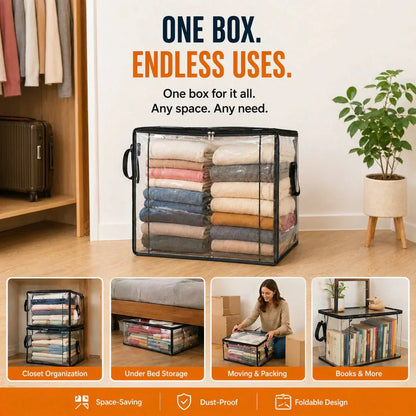 🔥 Time-limited offer: 50% off! 📦 Large, sturdy, thick, transparent plastic storage bag for clothes, moving & storage