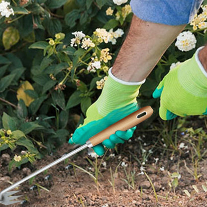 Multifunctional Garden Weeding Forks with Wooden Handle