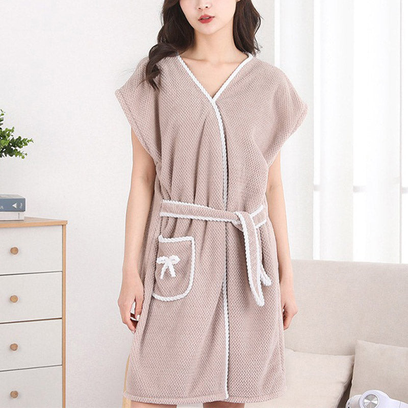 Ultra-Absorbent Wrap-Around Bathrobe for Home Use