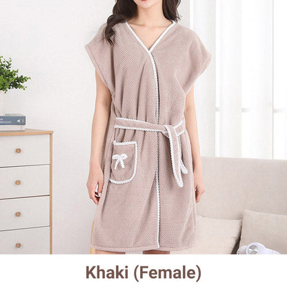 Ultra-Absorbent Wrap-Around Bathrobe for Home Use