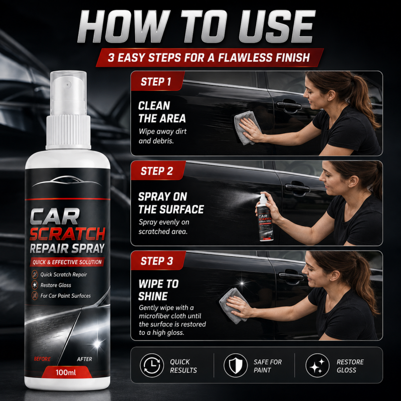 🥳2026 HOT SALE🥳💞50K+ SOLD!🚗✨  Universal Car Scratch Repair Spray – Erases light scratches, swirl marks & scuffs fast. No body shop needed – restore your car’s gloss in minutes! 🛡️💨