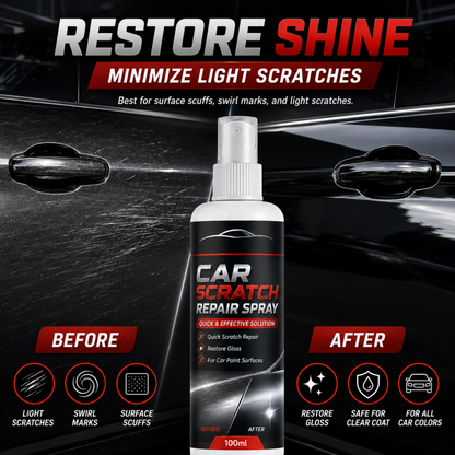 🥳2026 HOT SALE🥳💞50K+ SOLD!🚗✨  Universal Car Scratch Repair Spray – Erases light scratches, swirl marks & scuffs fast. No body shop needed – restore your car’s gloss in minutes! 🛡️💨